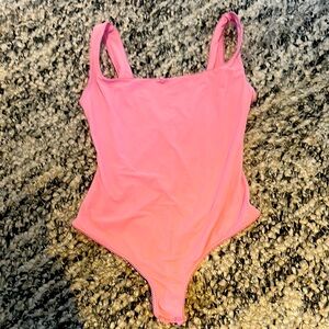 SKIMS Pink cotton tank bodysuit / size M